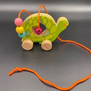 Janod wooden turtle mini pull toy